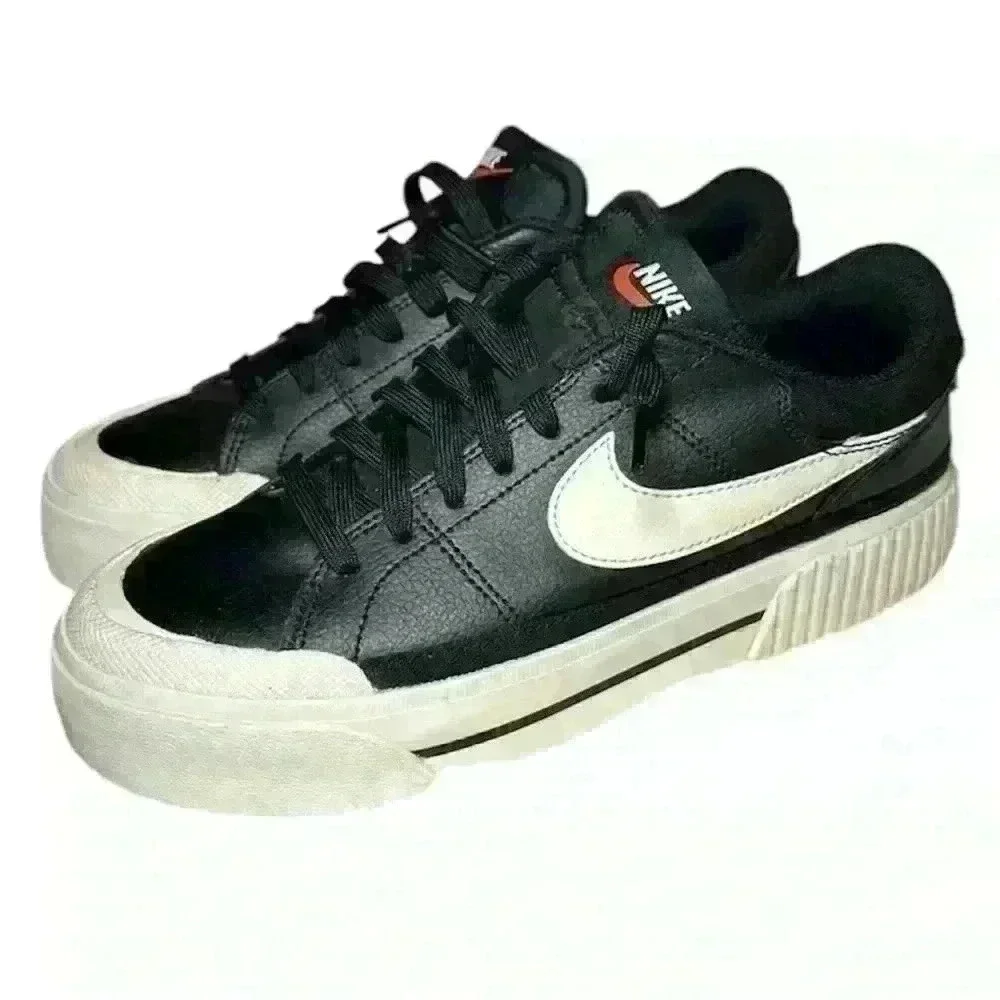 Nike Court Legacy Leather Lift Womens Platform Trainers DM7590 001 US Size 7.5
